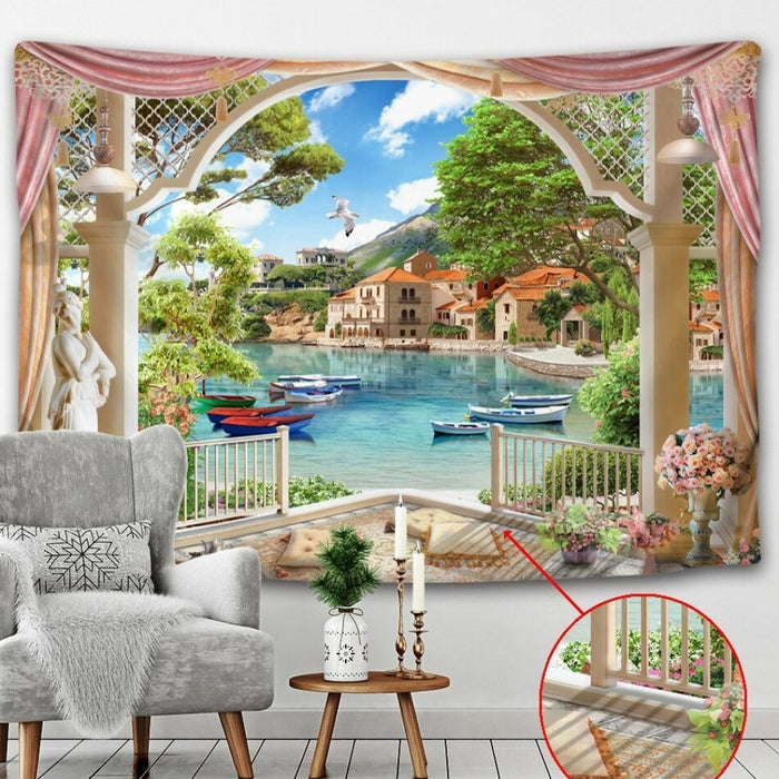 Scenic Sunshine Tapestry Wall Hanging Tapis Cloth