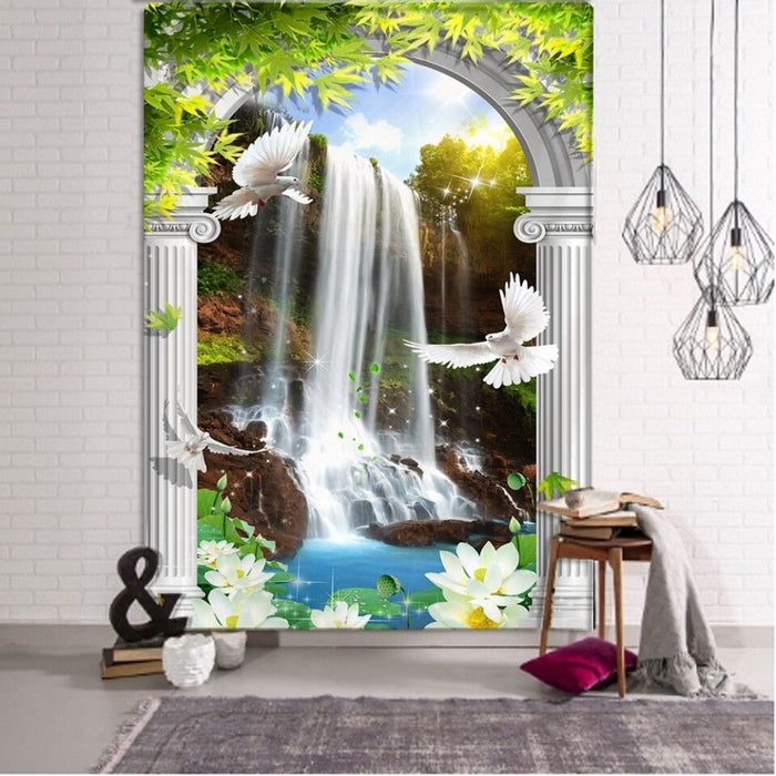 Garden Nature Landscape Tapestry Wall Hanging Tapis Cloth