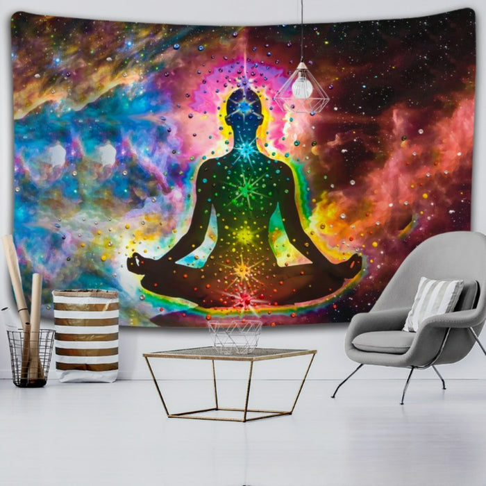 Indian Buddha Statue Tapestry Wall Hanging Tapis Cloth