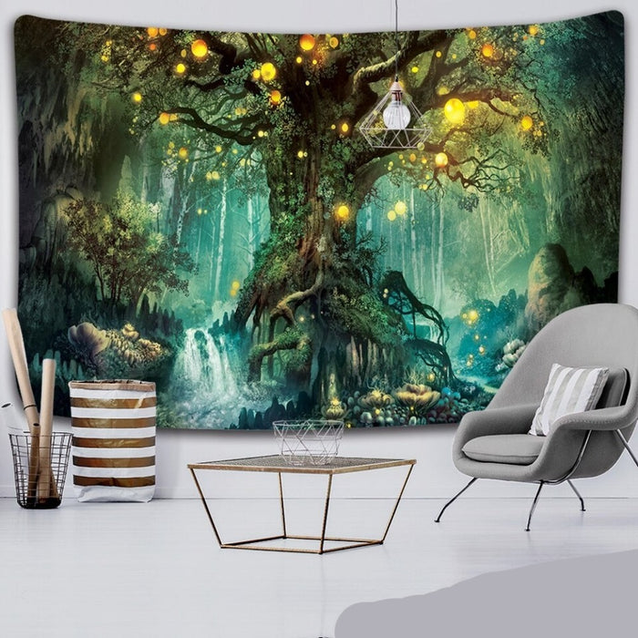 Decorative 3D Print Ancient Trees Tapestry Wall Hanging