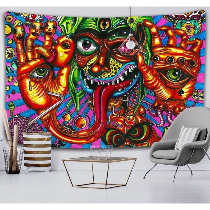 Psychedelic tapestry wall online hanging