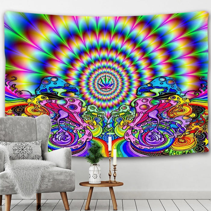 Psychedelic Indian Mandala Tapestry Wall Hanging Tapis Cloth