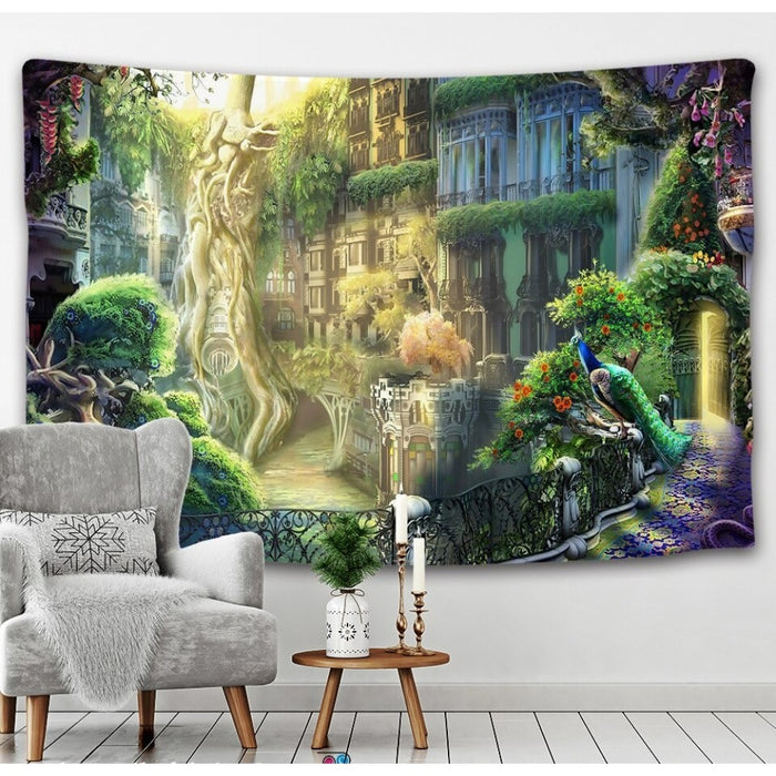 Fairytale Castle Tapestry Wall Hanging Tapis Cloth