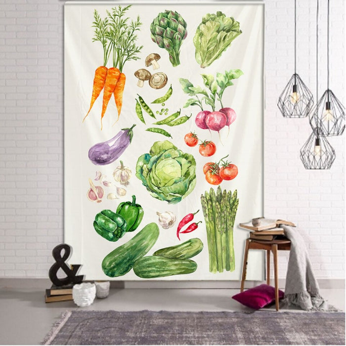 Botanical Vegetable Wall Hanging Tapis Cloth
