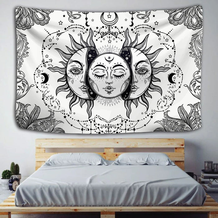 Sun Face Art Tapestry Wall Hanging Tapis Cloth
