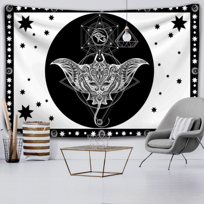 Designer Black Tapestry Wall Hanging Tapis Cloth