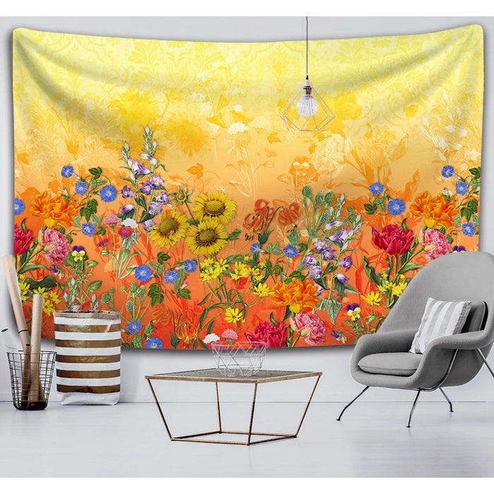 Colorful Floral Plants Tapestry Wall Hanging Tapis Cloth