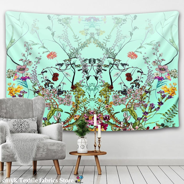 Floral Plants Tapestry Wall Hanging Tapis Cloth