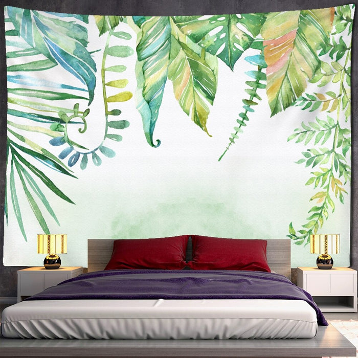 Watercolor Leaves Tapestry Wall Hanging Tapis Cloth