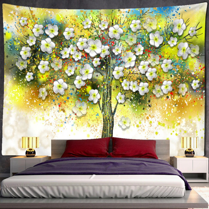Flower Ink Tapestry Wall Hanging Tapis Cloth