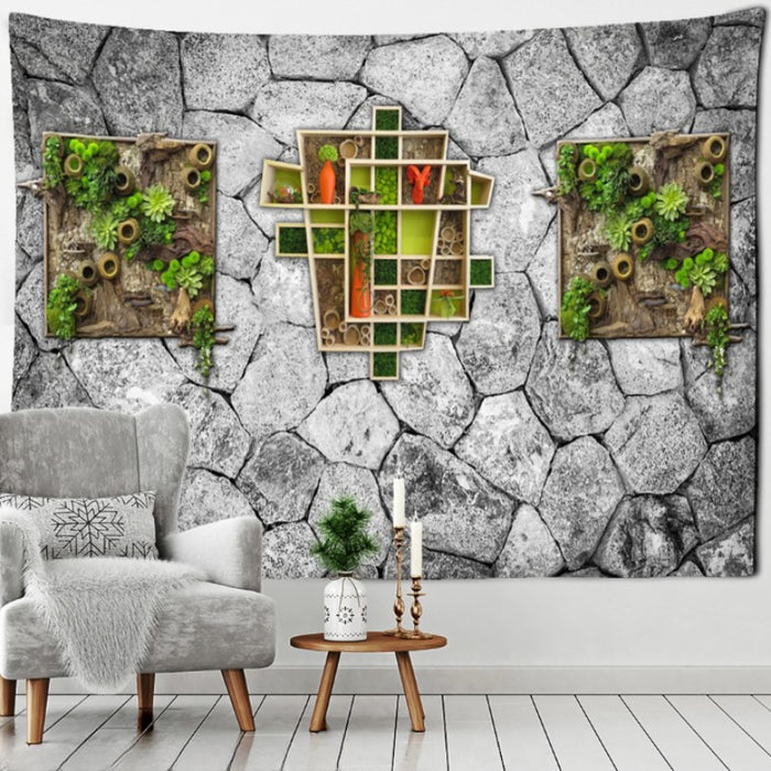 Stone Wall Tapestry Wall Hanging Tapis Cloth