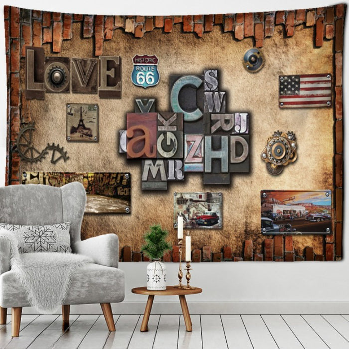 Stamps Tapestry Wall Hanging Tapis Cloth