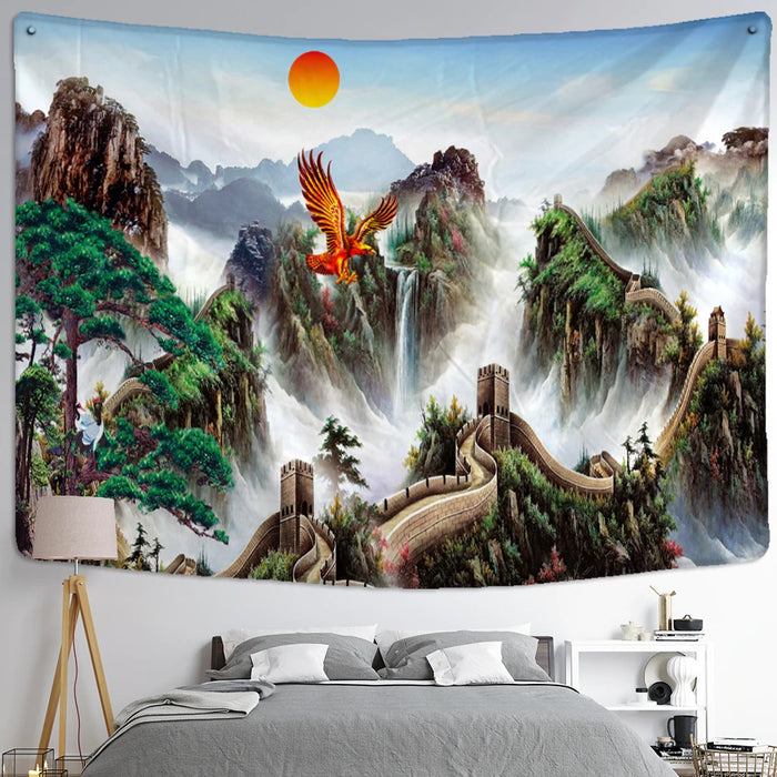 Waterfall Painting Tapestry Wall Hanging Tapis Cloth
