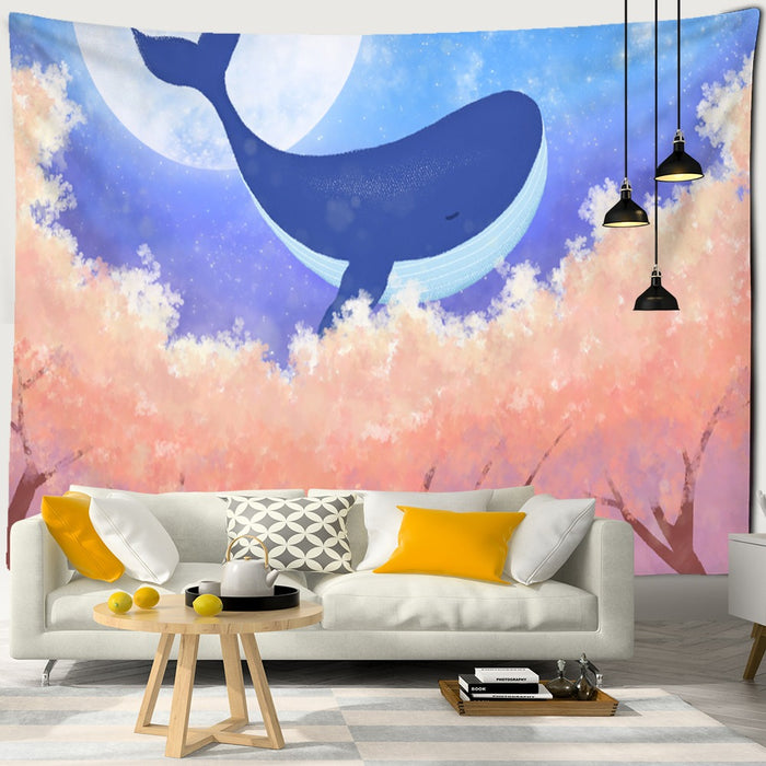 Ocean Whale Tapestry Wall Hanging Tapis Cloth