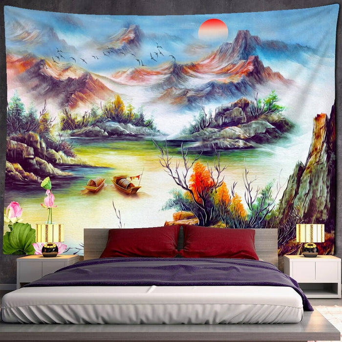 Modern Aesthetic Artistic Tapestry Wall Hanging Tapis Cloth