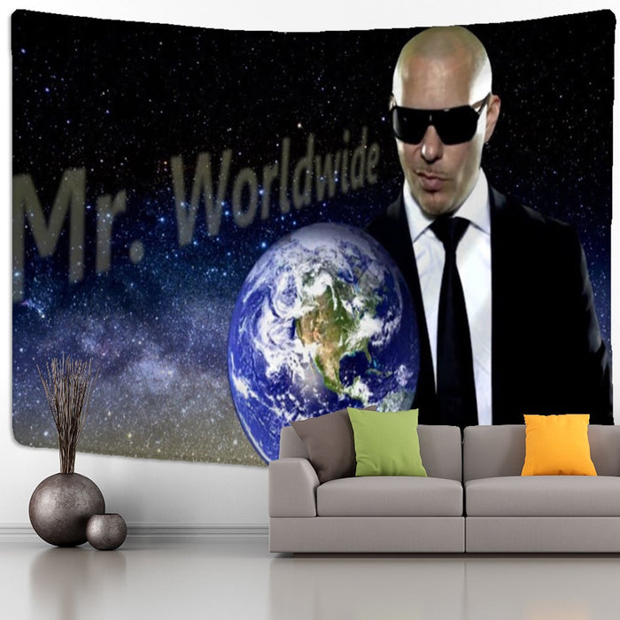 Mr. Worldwide Tapestry Wall Hanging Tapis Cloth