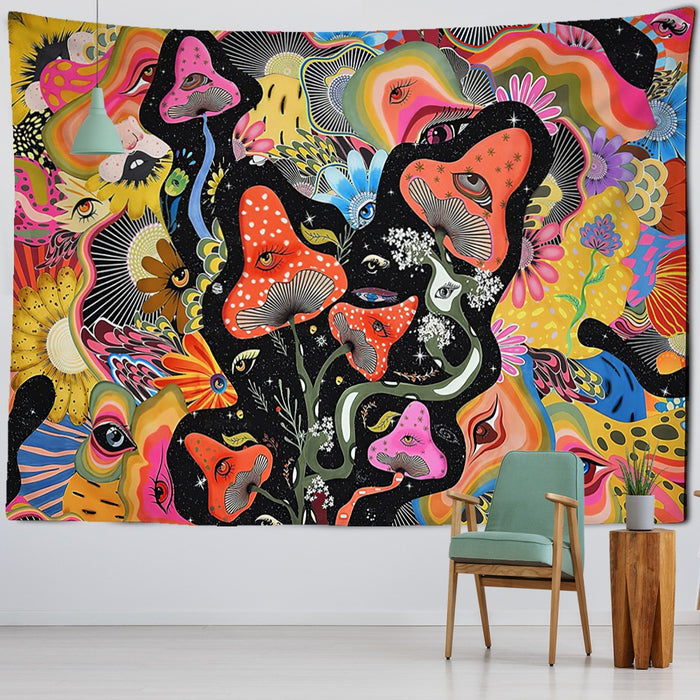 Psychedelic Snail Mushroom Tapestry Wall Hanging Tapis Cloth