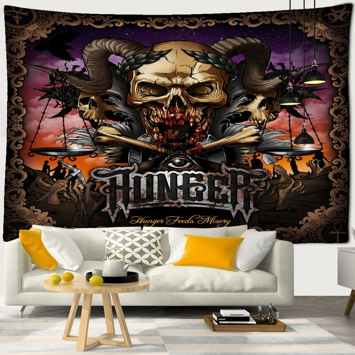 Psychedelic Demon Tapestry Wall Hanging Tapis Cloth