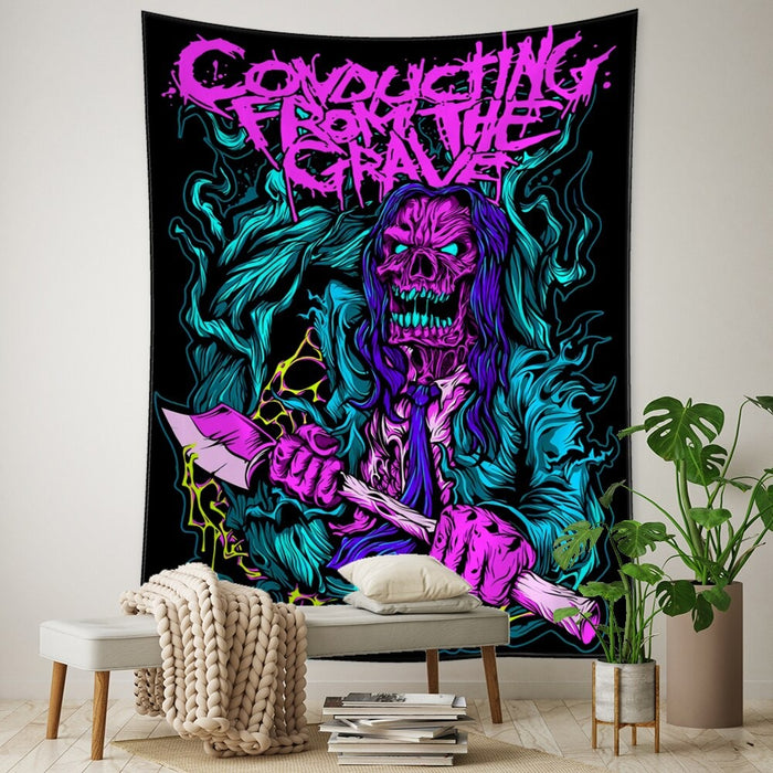 Psychedelic Demon Tapestry Wall Hanging Tapis Cloth