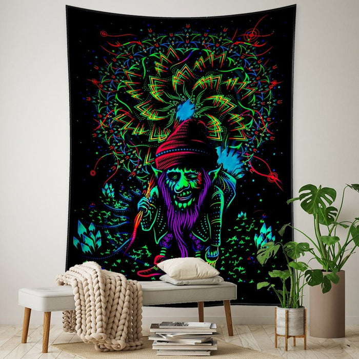 Psychedelic Demon Tapestry Wall Hanging Tapis Cloth