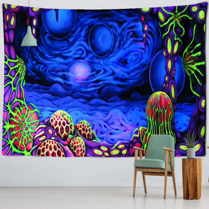 Alien Spaceship Tapestry Wall Hanging Tapis Cloth