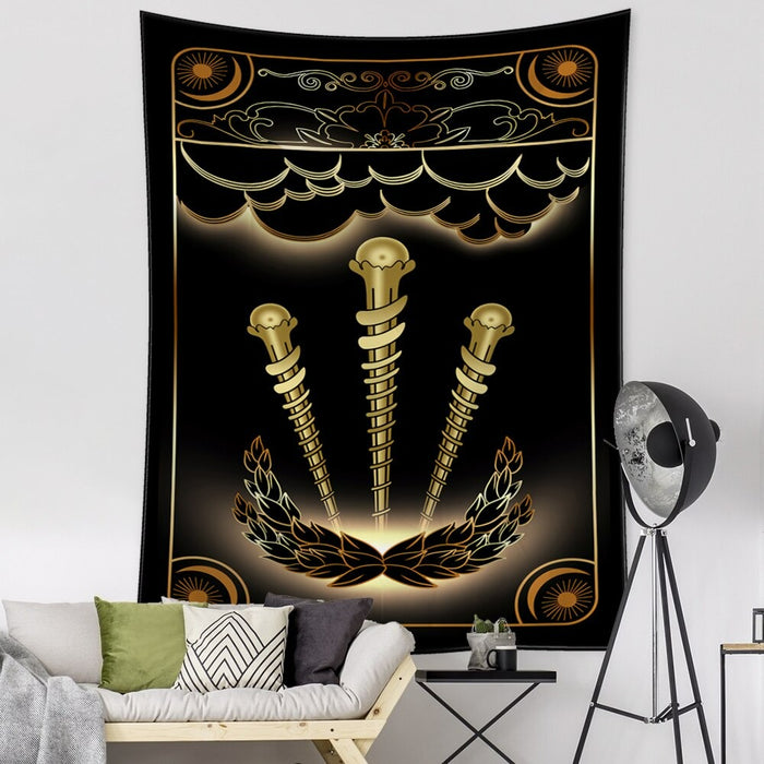 Mystic Dorm Skull Tarot Tapestry Wall Hanging Tapis Cloth