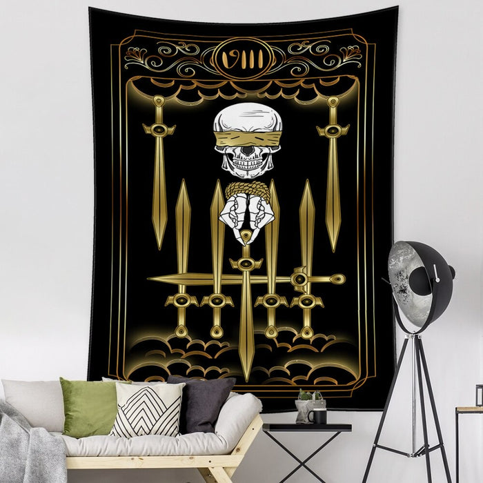 Abstract Skull Tarot Tapestry Wall Hanging Tapis Cloth