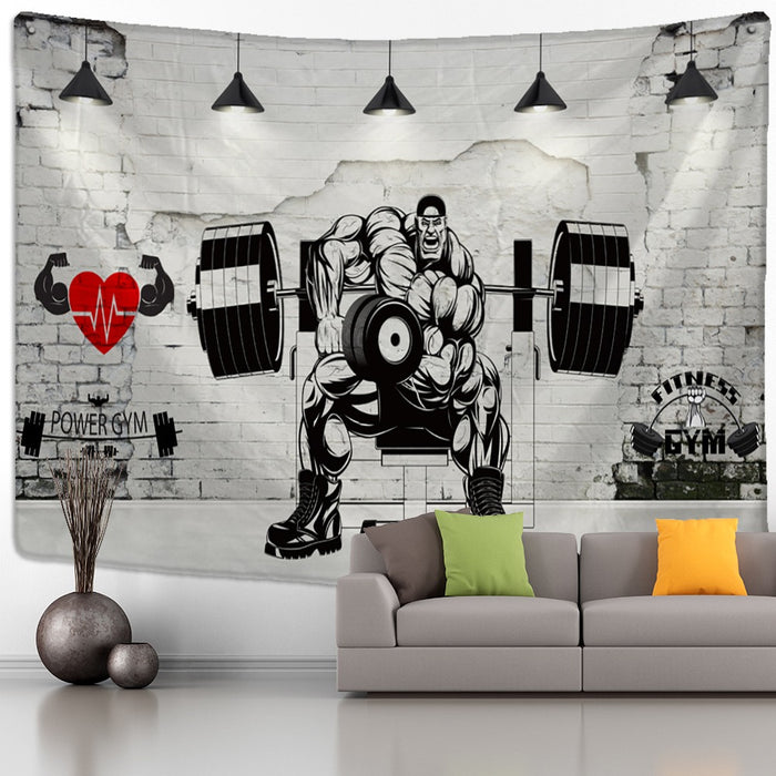 Fitness Muscle Man Tapestry Wall Hanging Tapis Cloth