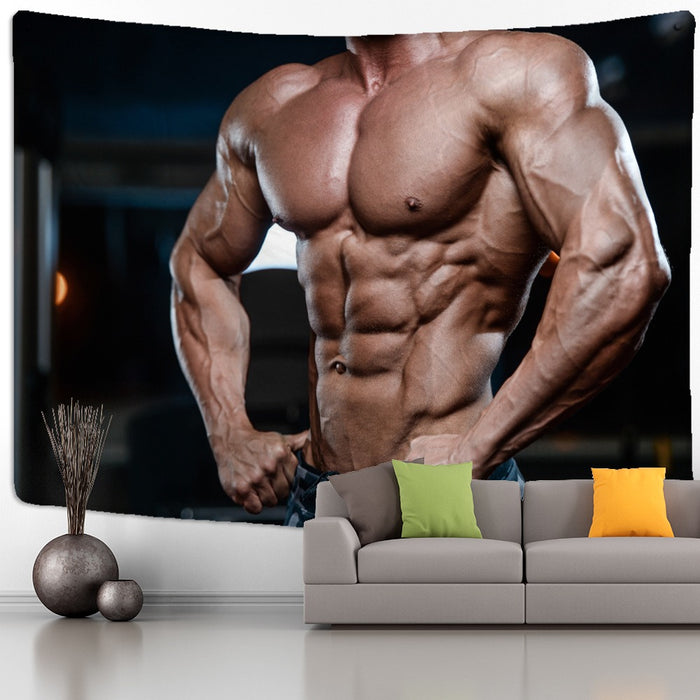 Fitness Muscle Man Tapestry Wall Hanging Tapis Cloth