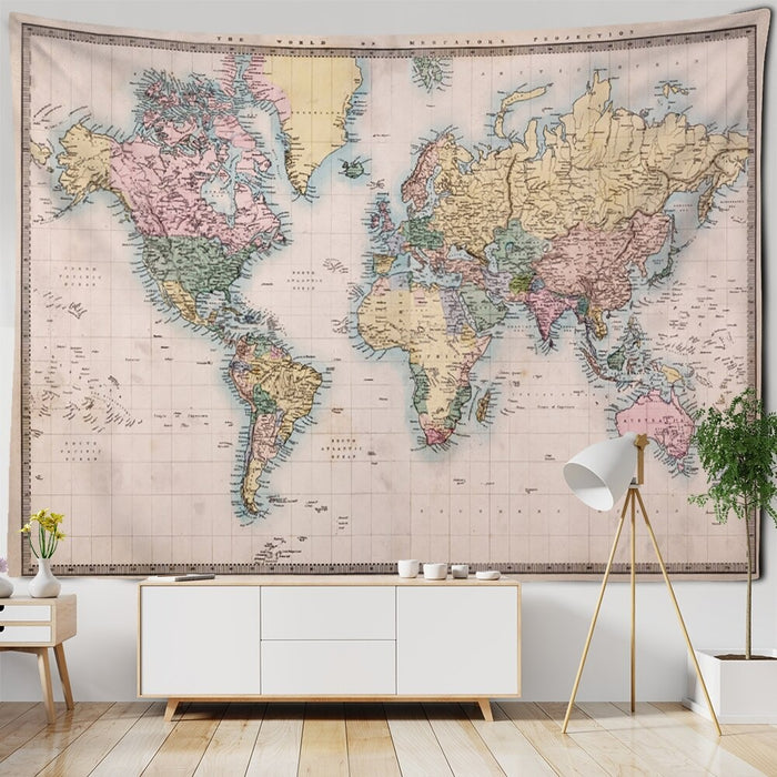 Global Map Tapestry Wall Hanging Tapis Cloth