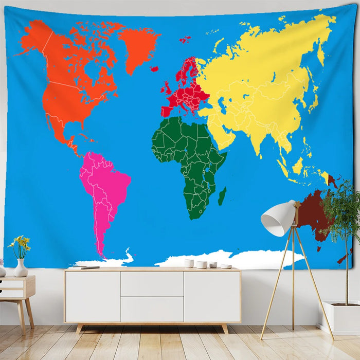 Global Map Tapestry Wall Hanging Tapis Cloth