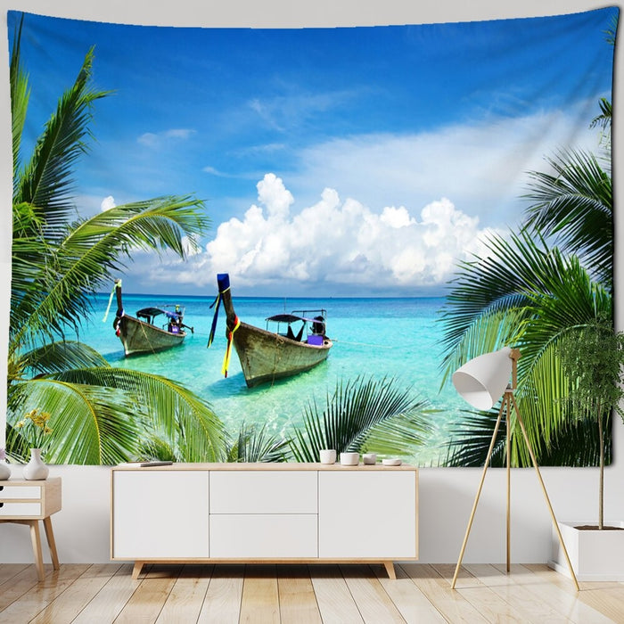3D Window Scenery Home Decor Tapestry Wall Hanging