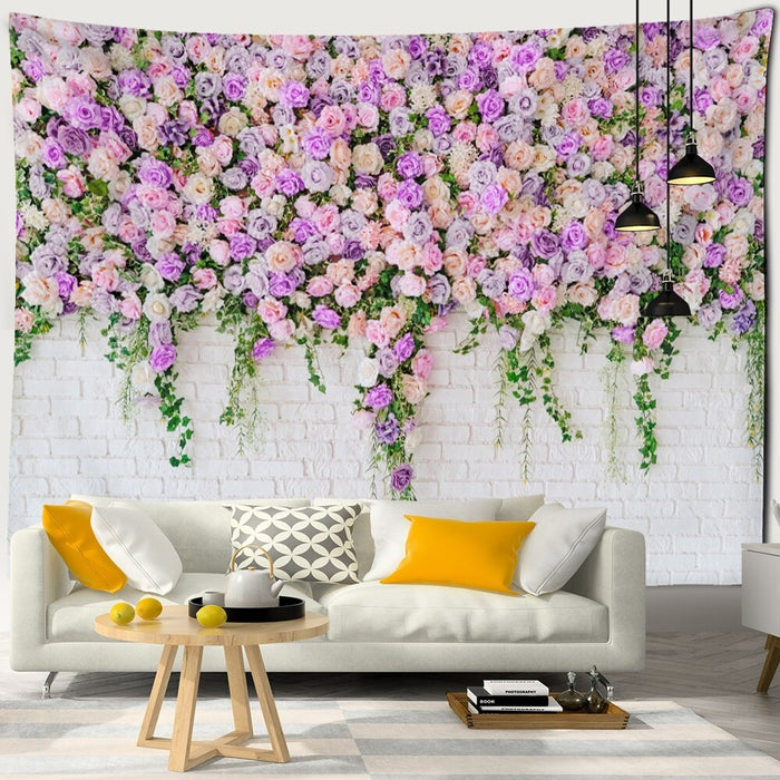Rose Flower Art Tapestry Wall Hanging Tapis Cloth