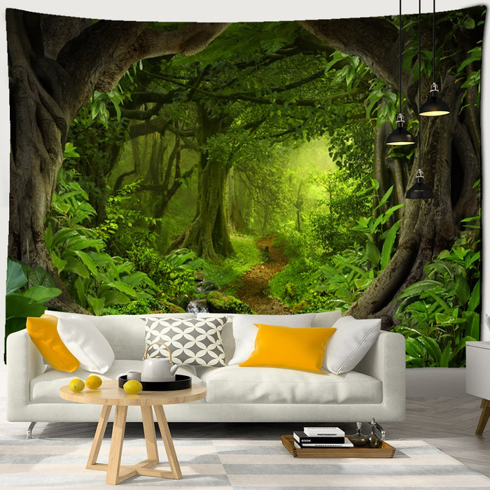 Green Jungle Tapestry Wall Hanging Tapis Cloth