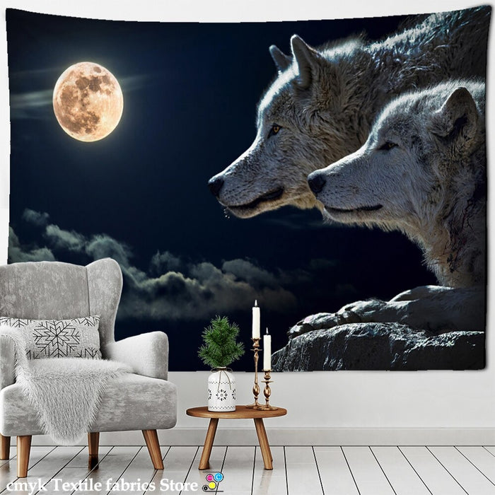 Wolves Tapestry Wall Hanging Tapis Cloth