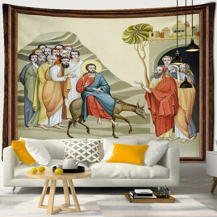 Jesus and Angels Tapestry Wall Hanging Tapis Cloth