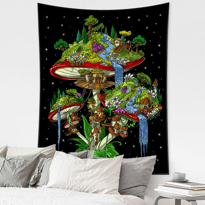 Mushroom Alien Tapestry Wall Hanging Tapis Cloth