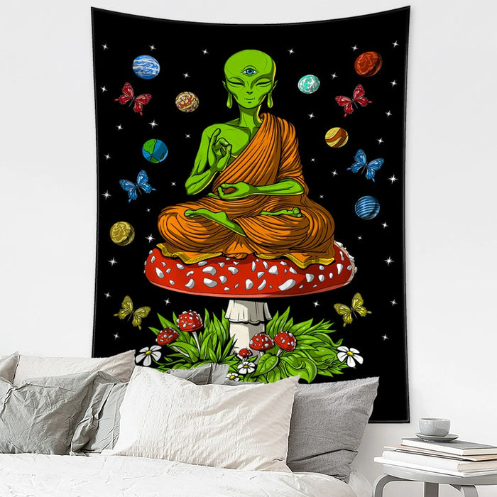 Cartoon Aliens Tapestry Wall Hanging Tapis Cloth