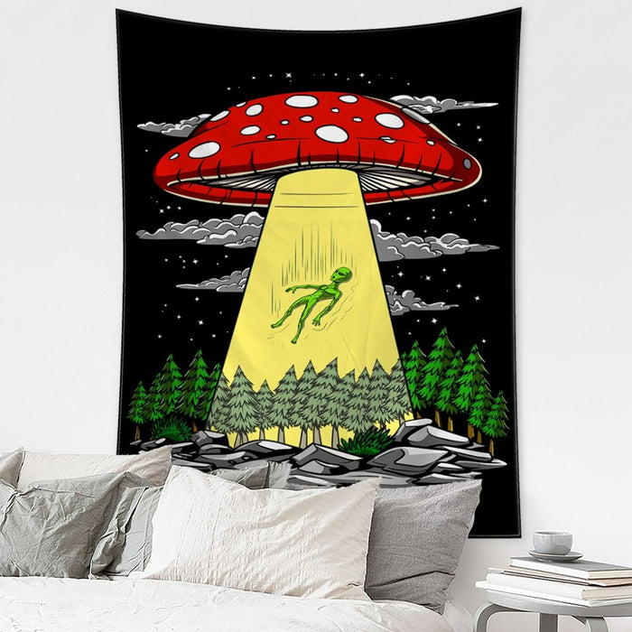 Cartoon Aliens Tapestry Wall Hanging Tapis Cloth