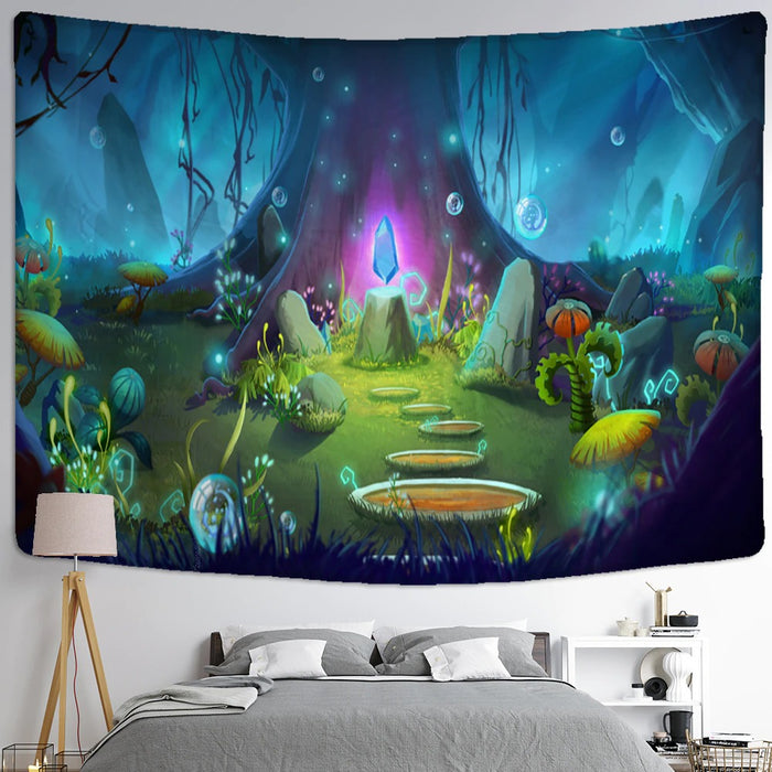 Cartoon Forest Animals Tapestry Wall Hanging Tapis Cloth