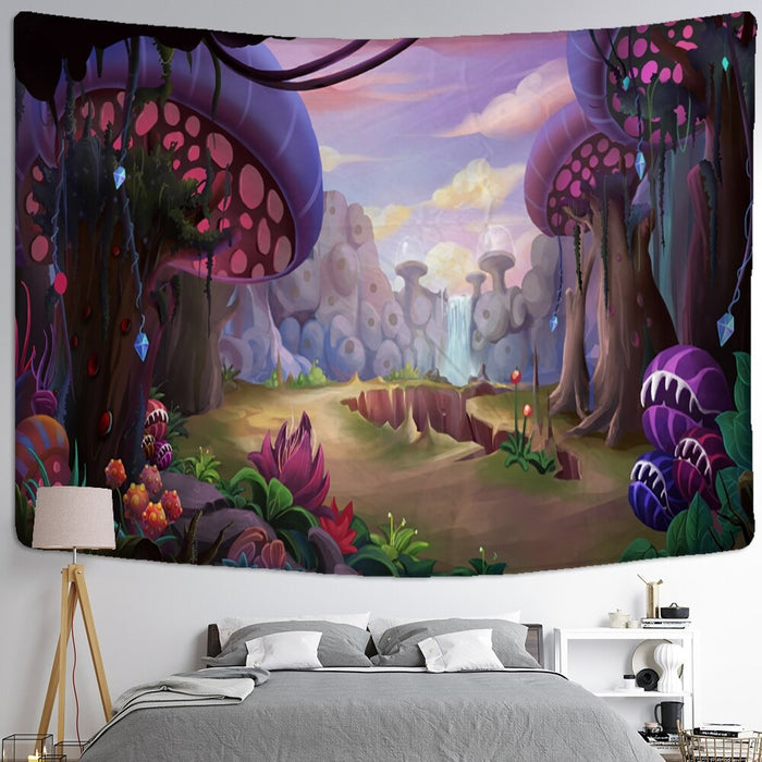 Cartoon Forest Animals Tapestry Wall Hanging Tapis Cloth
