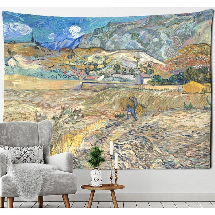 Bustling City Art Tapestry Wall Hanging Tapis Cloth