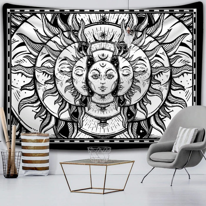 Simple Moon Art Tapestry Wall Hanging Tapis Cloth