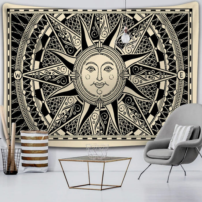 Moon Faces Tapestry Wall Hanging Tapis Cloth