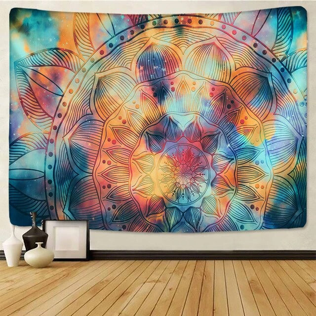 God Image Mandala Tapestry Art Wall Hanging