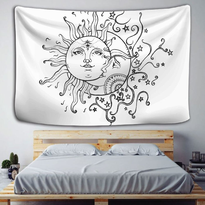 Sun Face Art Tapestry Wall Hanging Tapis Cloth