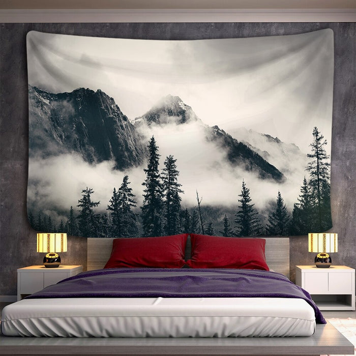 Mountains Forest Tapestry Wall Hanging Tapis Cloth