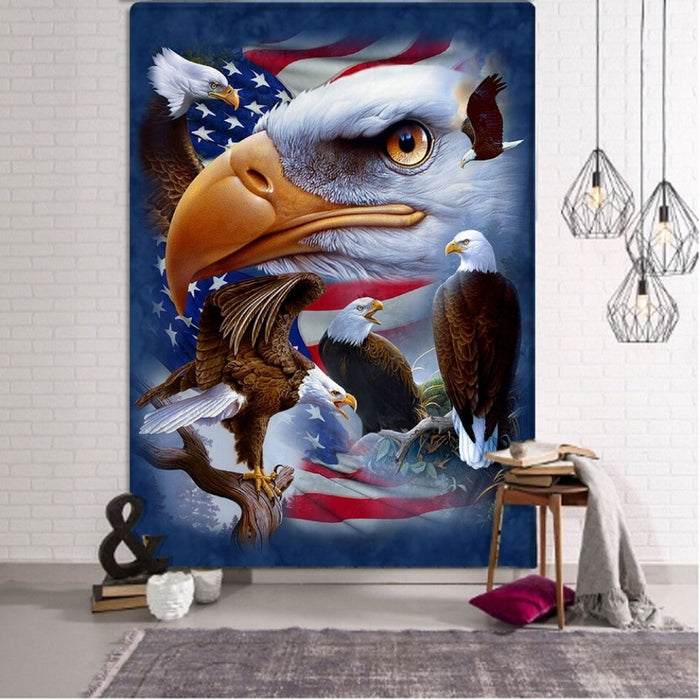 Bald Eagle Tapestry Wall Hanging Tapis Cloth