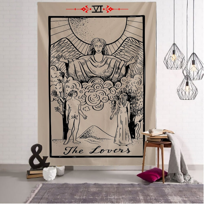 Middle Ages Illustration Tarot Tapestry Wall Hanging Tapis Cloth