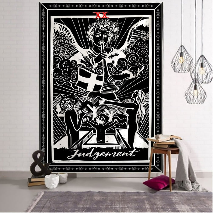 Black And White Tarot Tapestry Wall Hanging Tapis Cloth